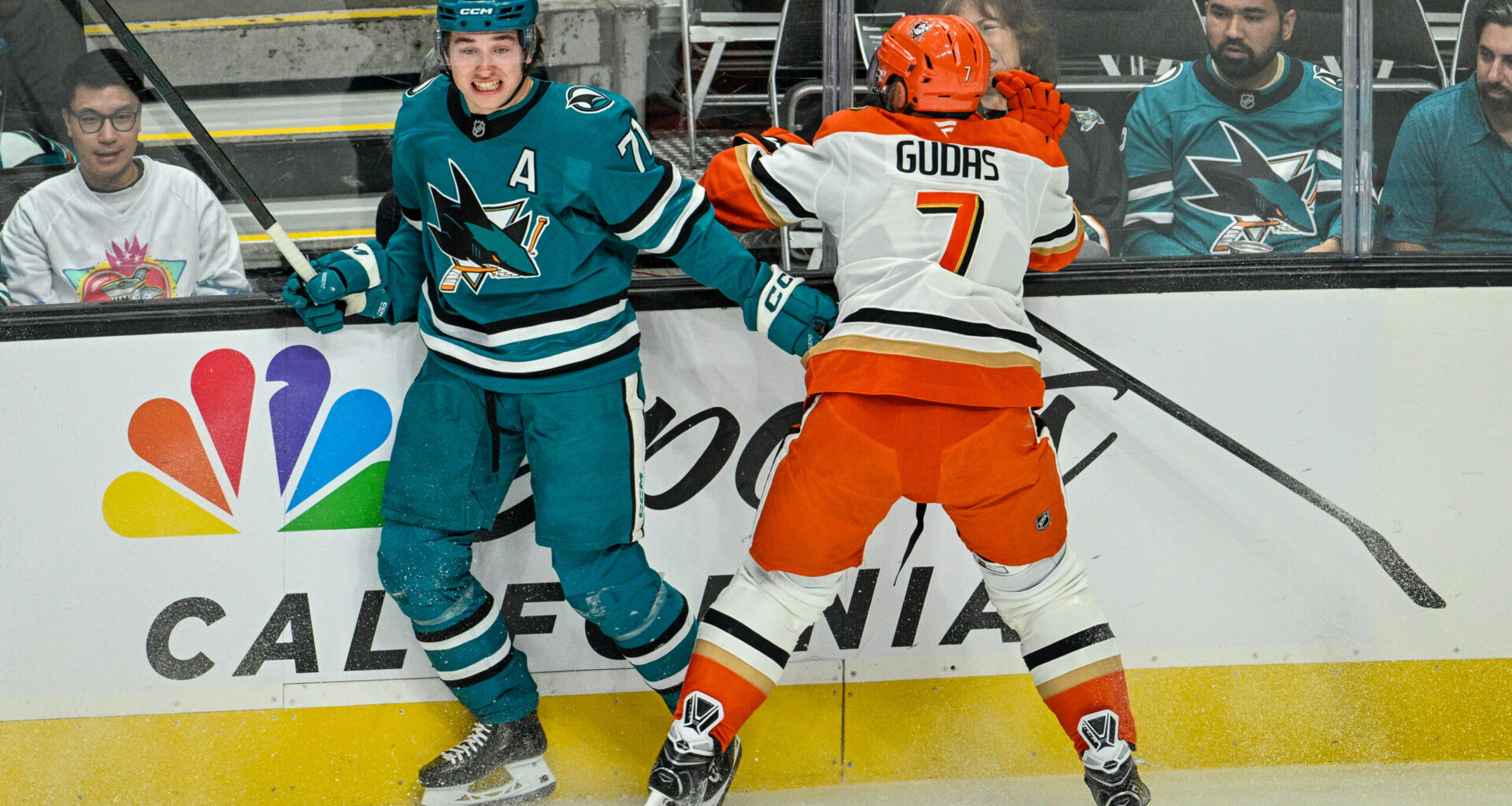 Celebrini Avoids Injury Scare, Scores 3 Points; Askarov Carries Sharks Past Ducks