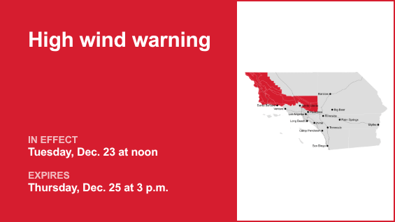 High wind warning for 5 Freeway north of LA from Tuesday to Thursday – winds gusting up to 70 mph – Orange County Register