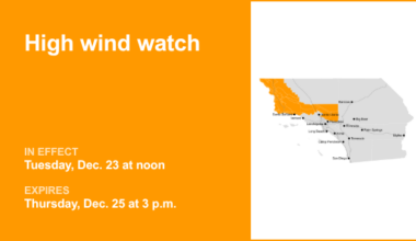 High wind watch active for 5 Freeway north of LA from Tuesday to Thursday – gusts to hit 80 mph – Orange County Register