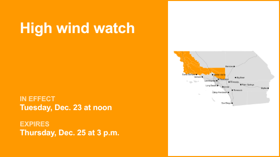 High wind watch active for 5 Freeway north of LA from Tuesday to Thursday – gusts to hit 80 mph – Orange County Register