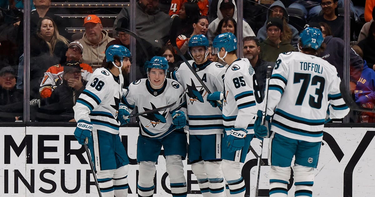 Macklin Celebrini hits 60 points with goal, 2 assists in San Jose Sharks' victory over Anaheim Ducks