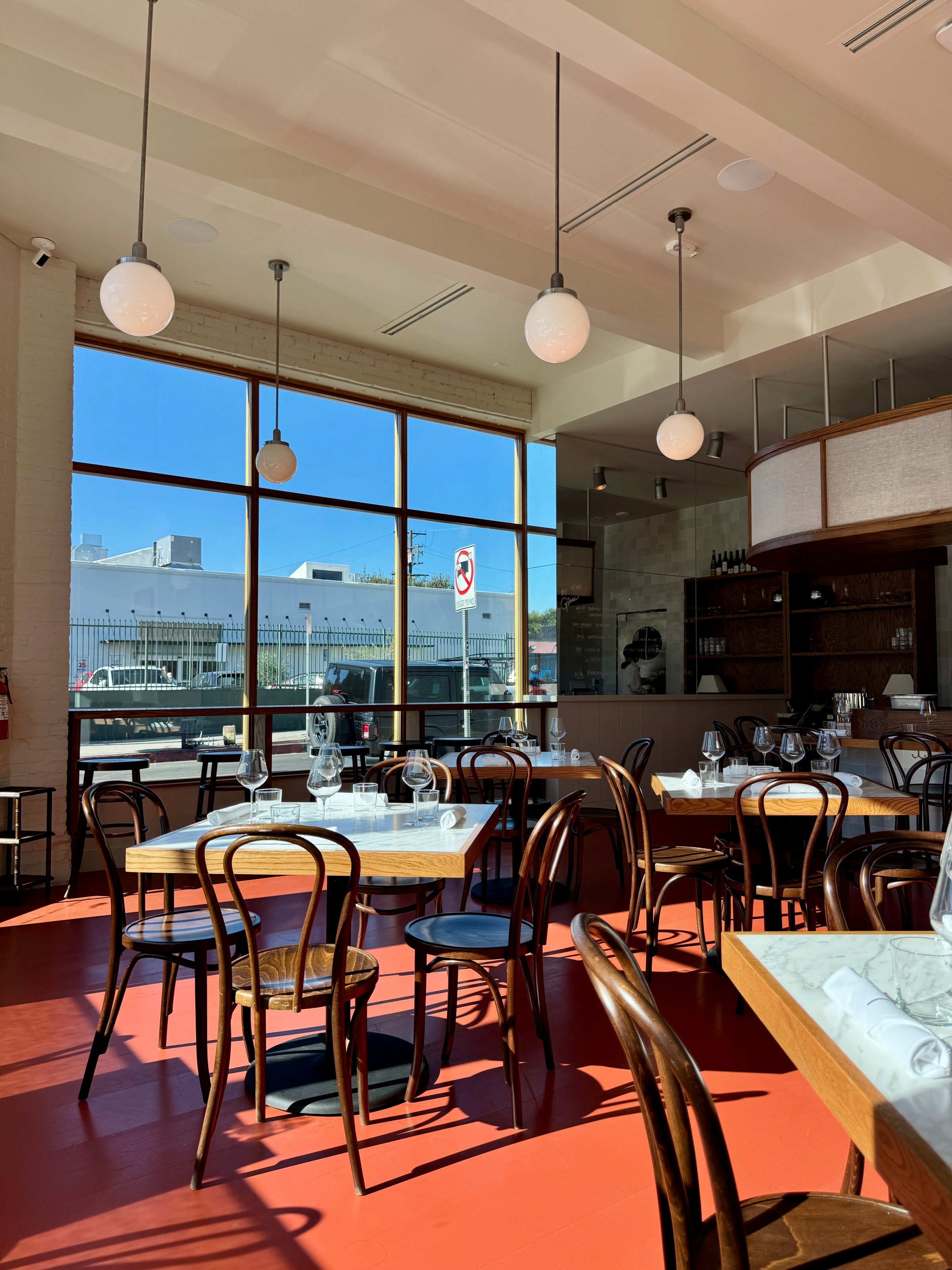 Dining room during the day at Little Fish Melrose Hill.