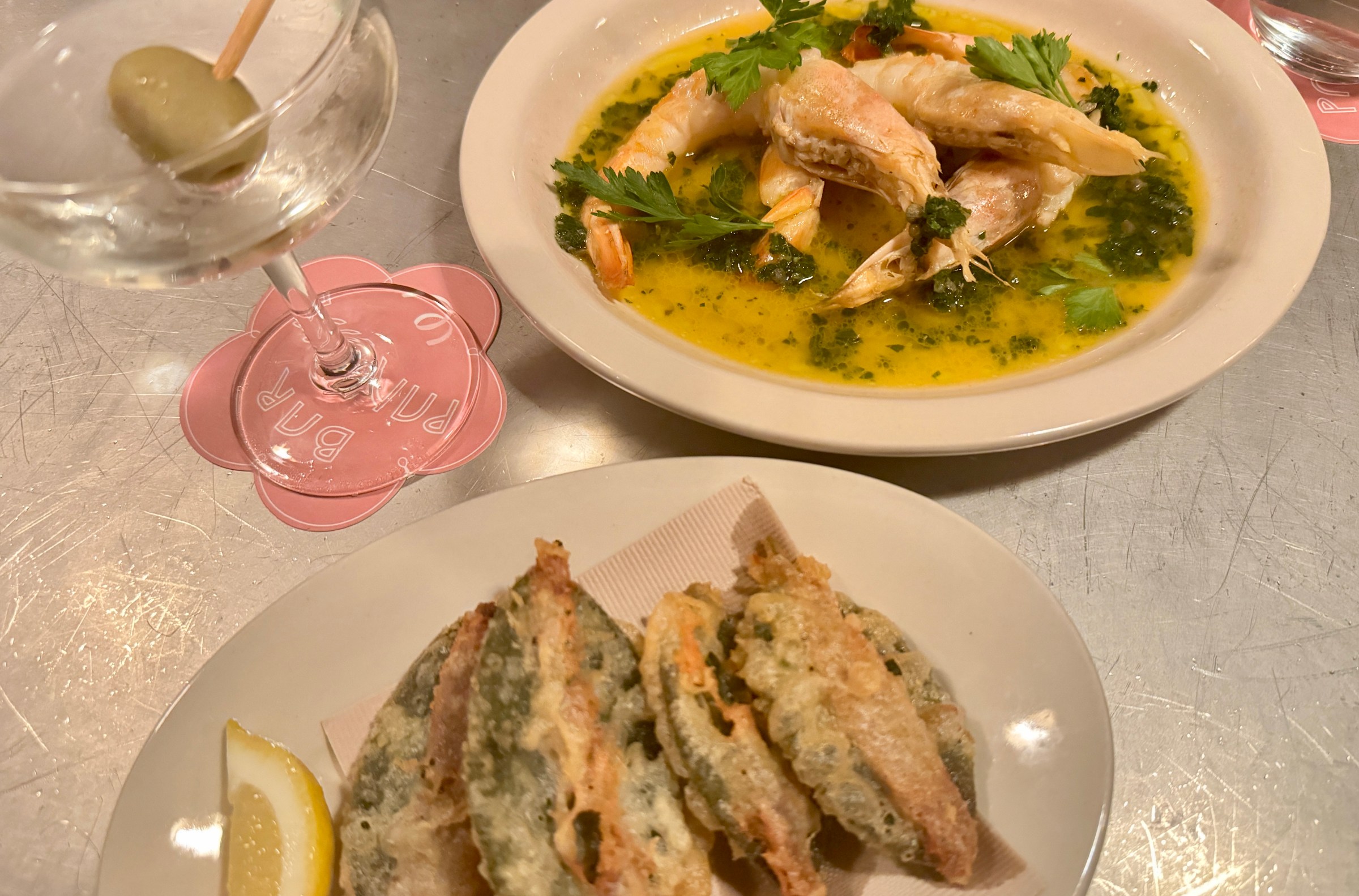 Shrimp and sage leaf anchovy fritters at Bar Panisse in Berkeley.