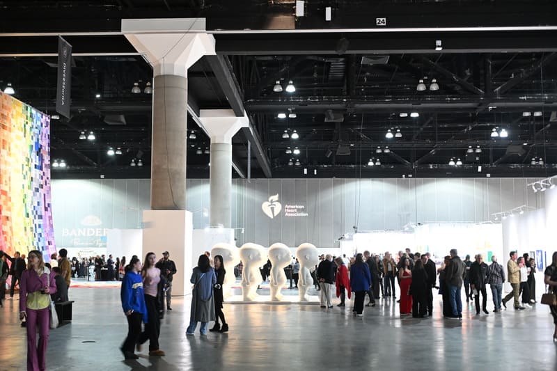 LA Art Show gallery space and sculptures