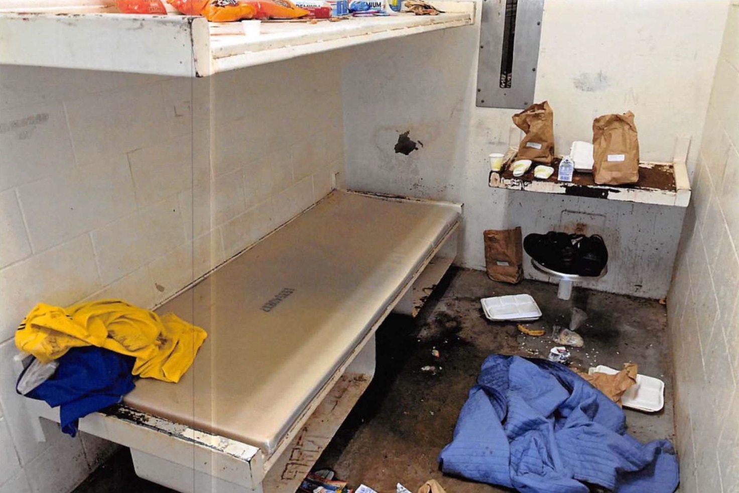 The cell of Ronald Forsyth, a inmate declared mentally incapable...