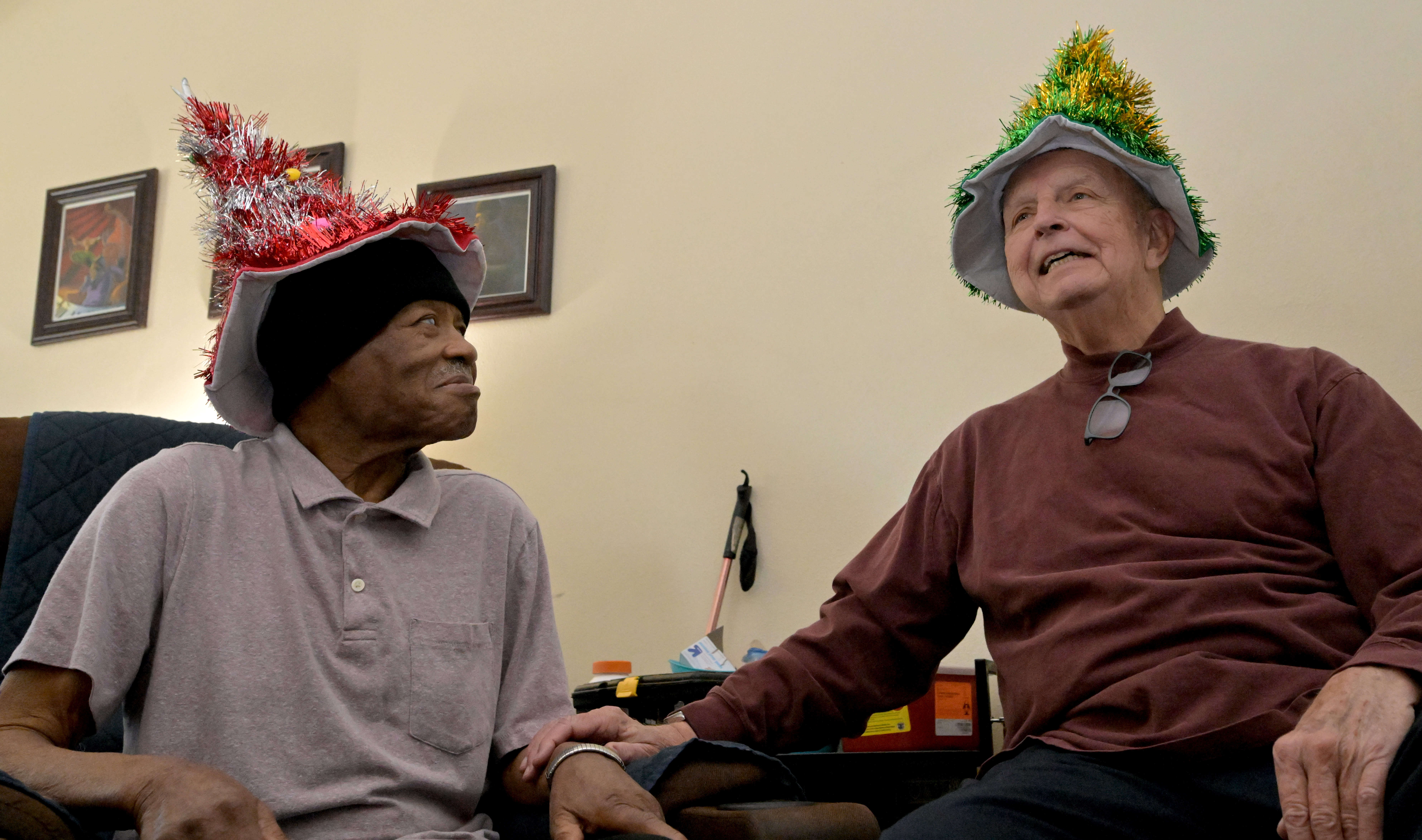 L-R Ernest James former city employee and Bob Shannon, a...