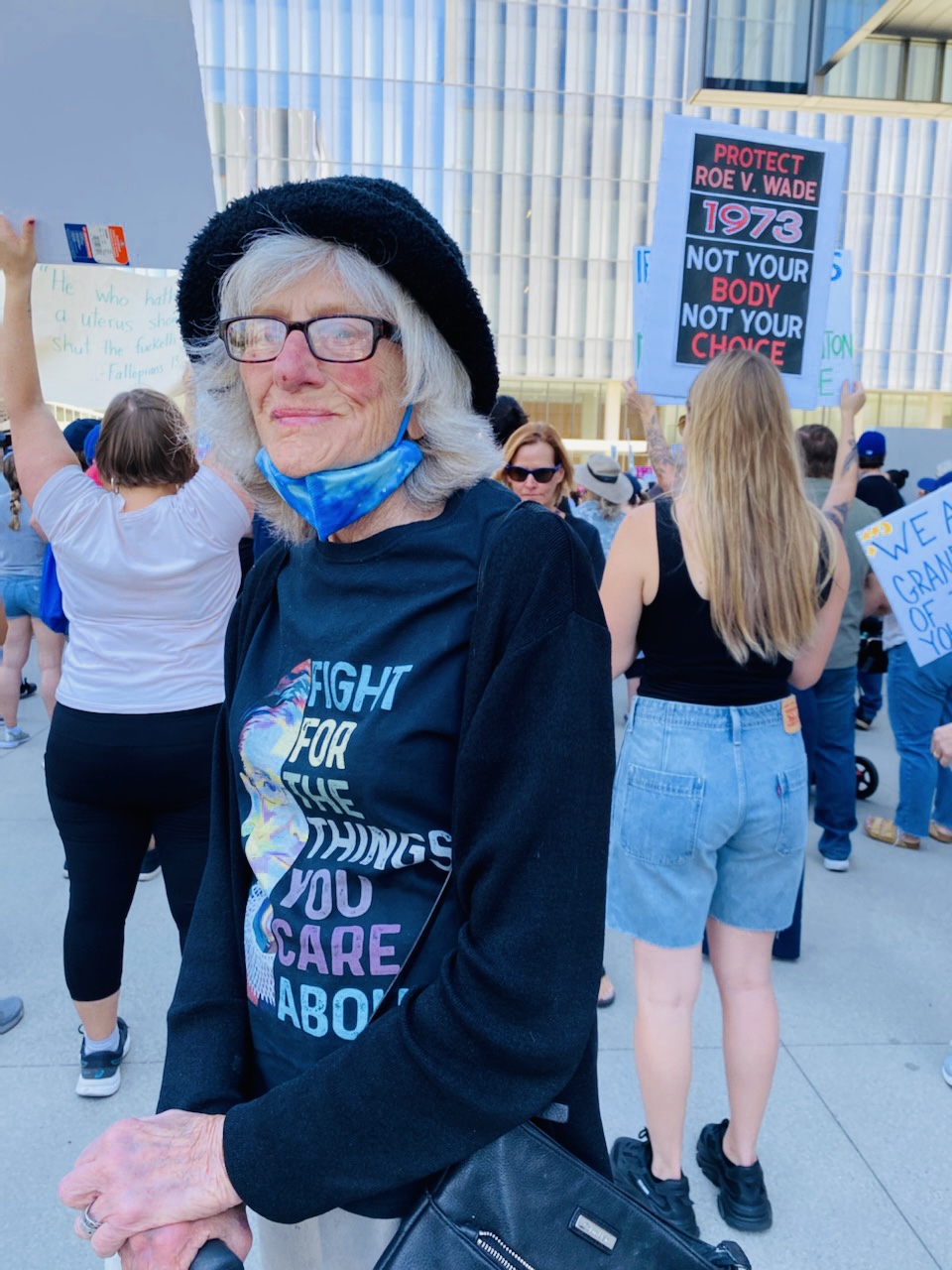 Long Beach icon Sylvia Manheim at a recent abortion-rights rally...