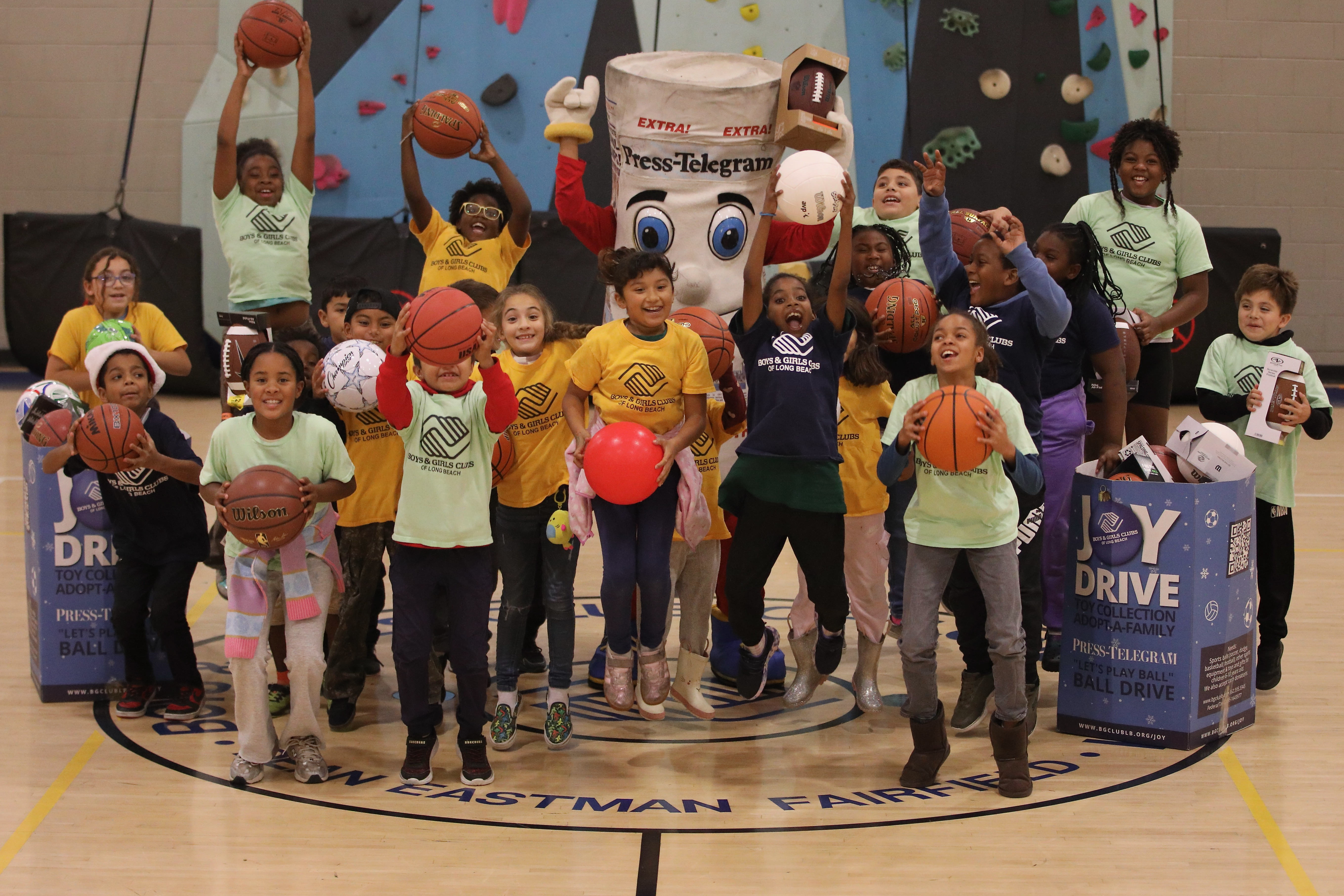 Long Beach Boys & Girls Club members jump for joy...