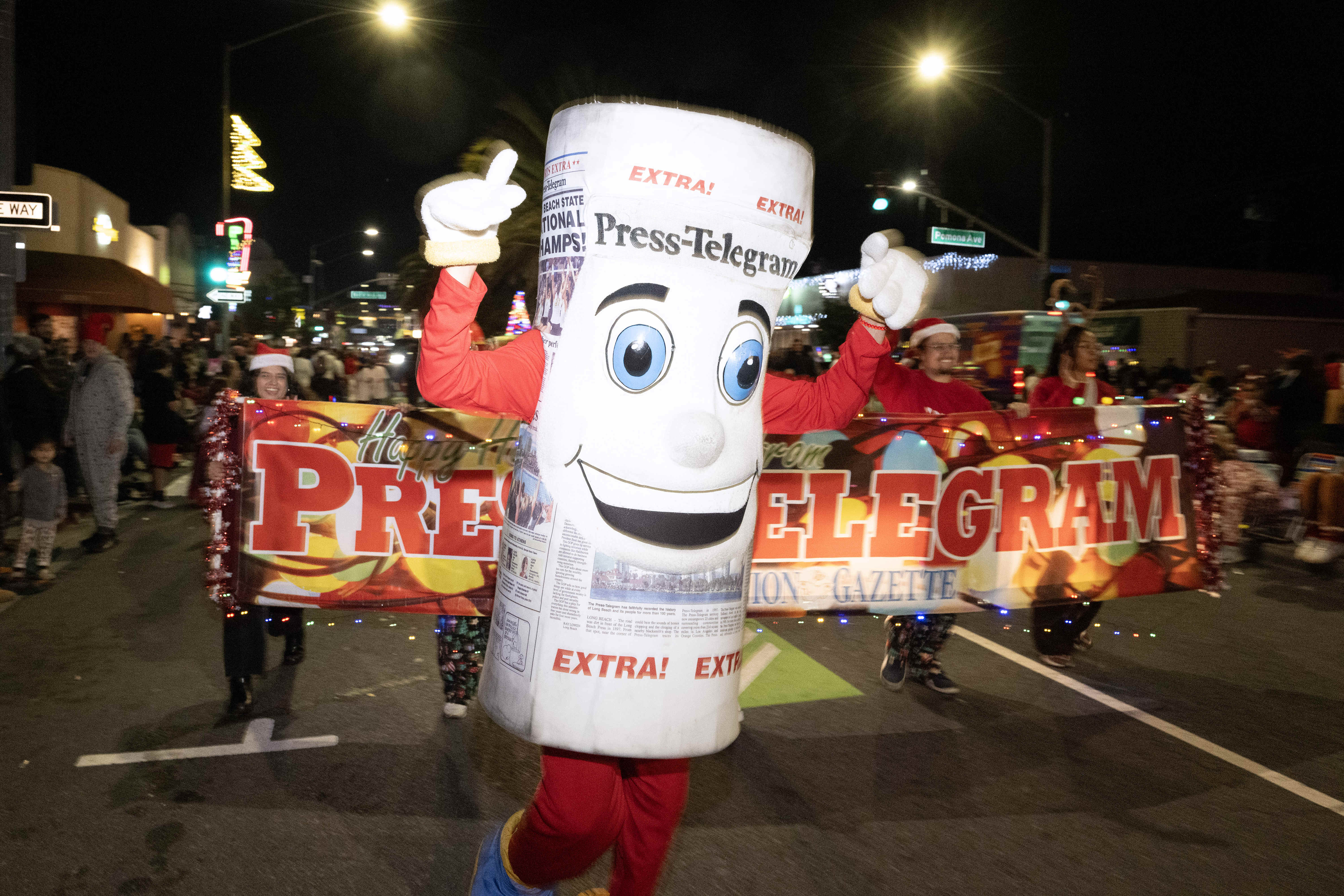 The Long Beach Press-Telegramâs Petey dances during the 41st Belmont...