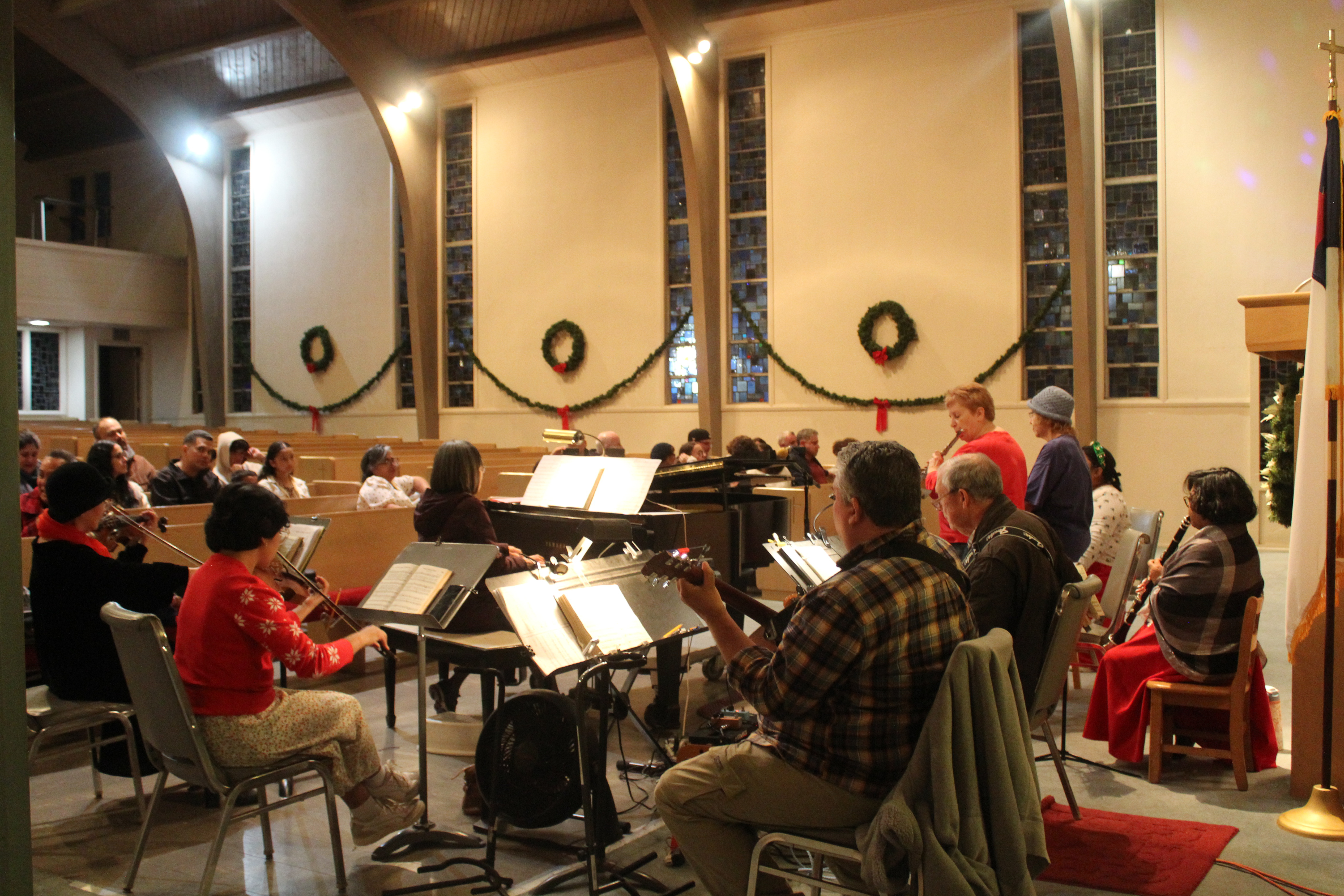 A live musical performance inside University Baptist Church during the...
