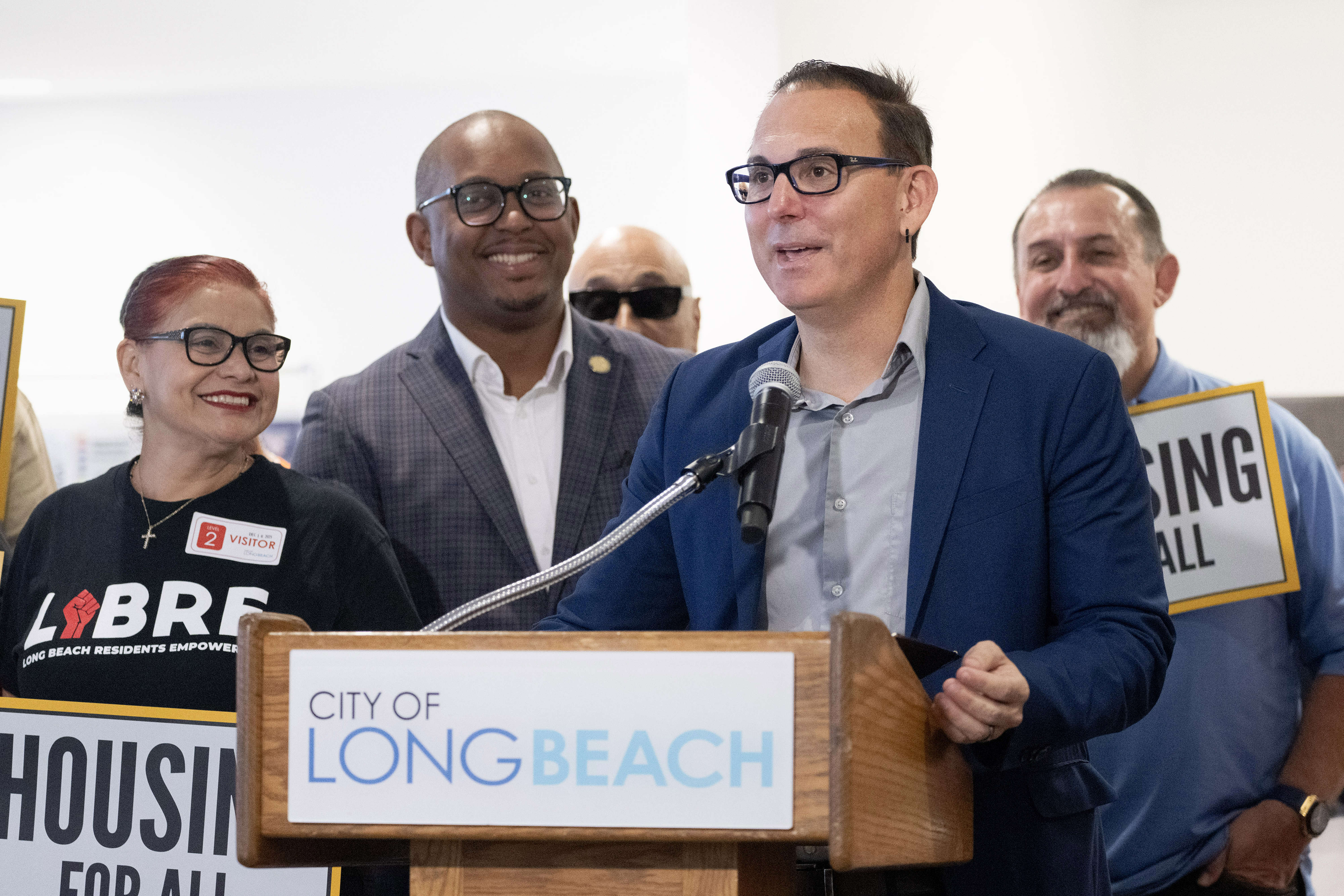 Community Development Department Director Christopher Koontz speaks during a press...