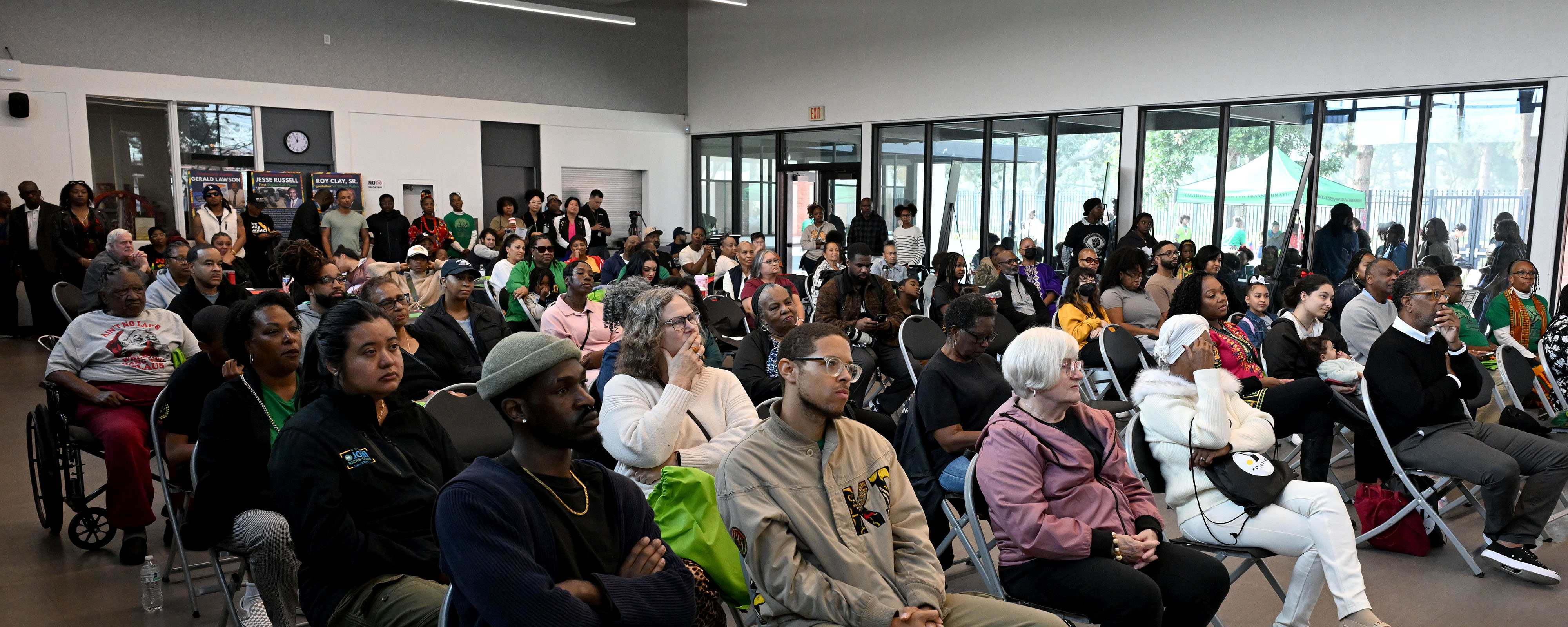 Audience members listen to a presentation by the CSULB-LBUSD Math...
