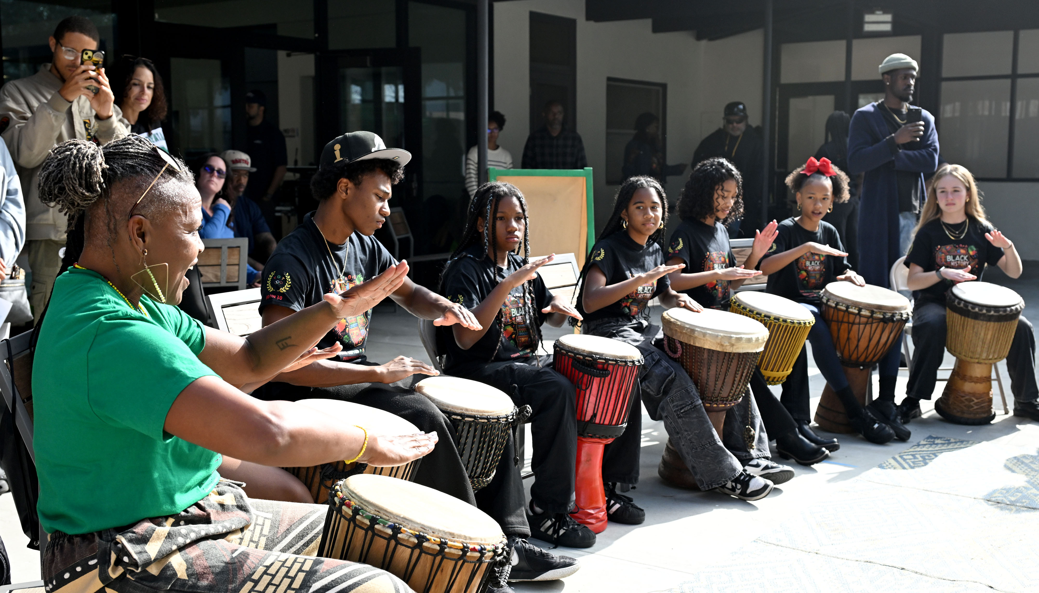 Earthlodge Center for Transformation staffer, Cynthia Ruffin introduces the drum...