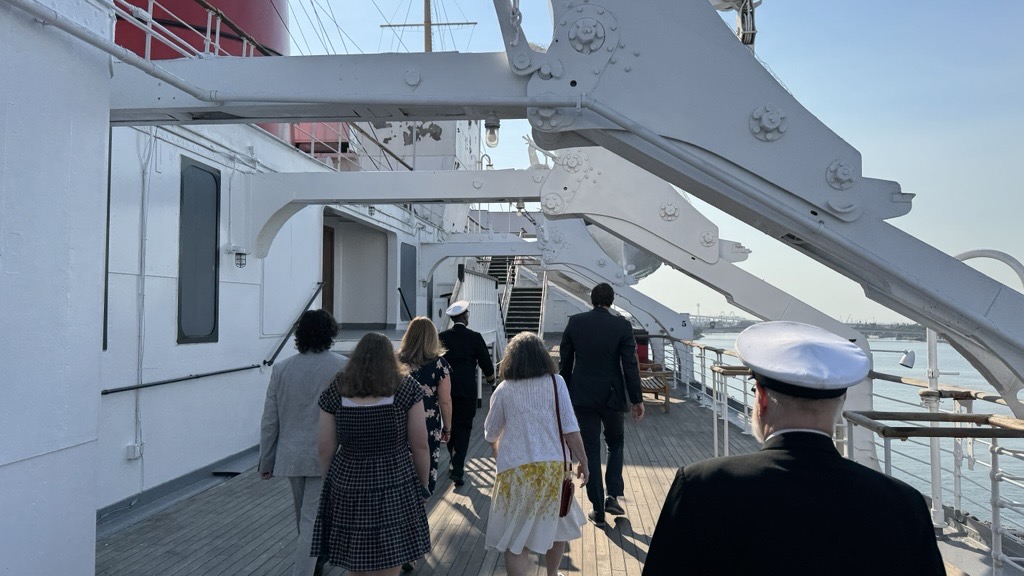 Aedan and his family received a private ship tour as...