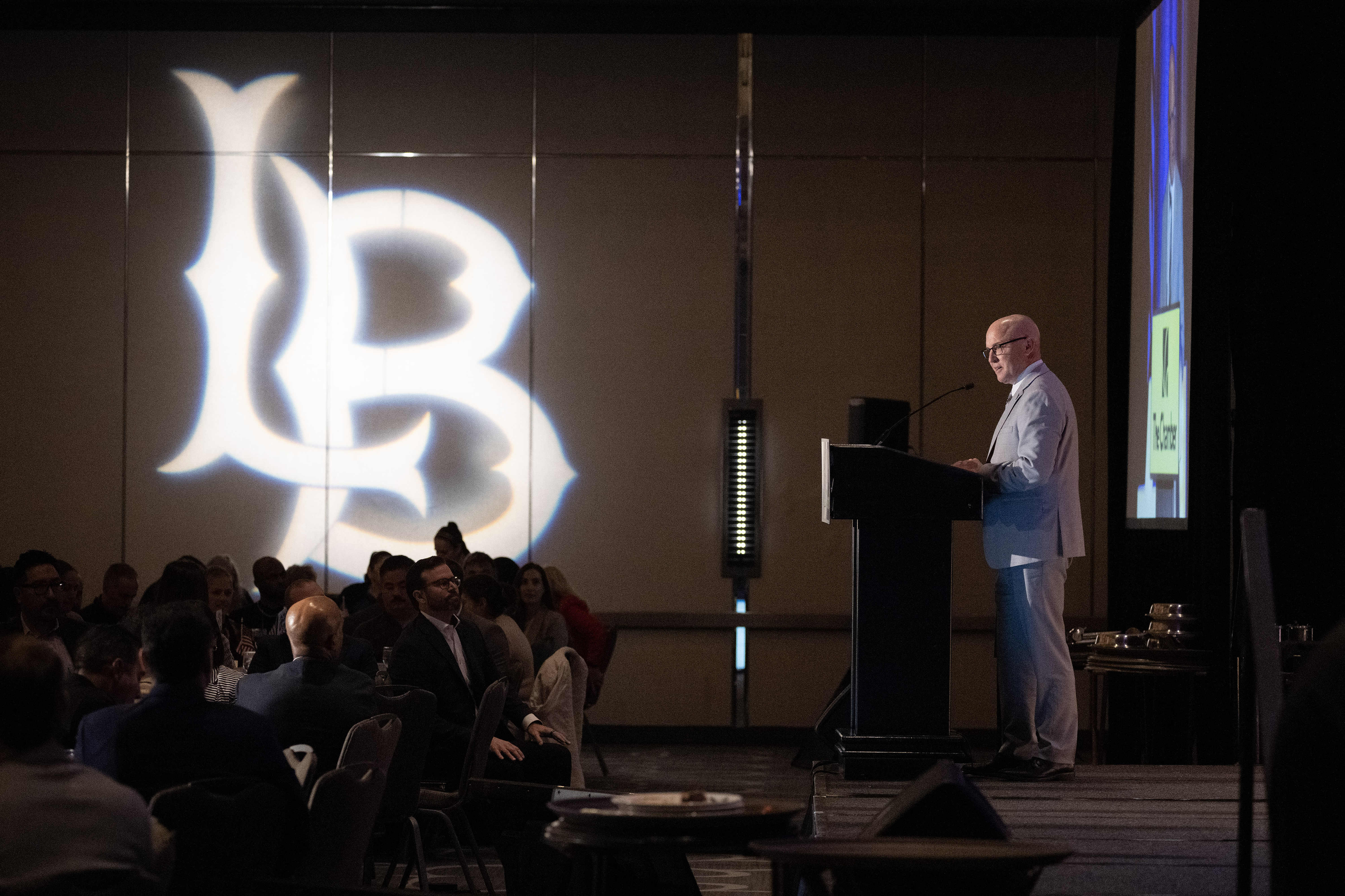 CSULB Executive Director of Athletics Bobby Smitheran speaks during the...