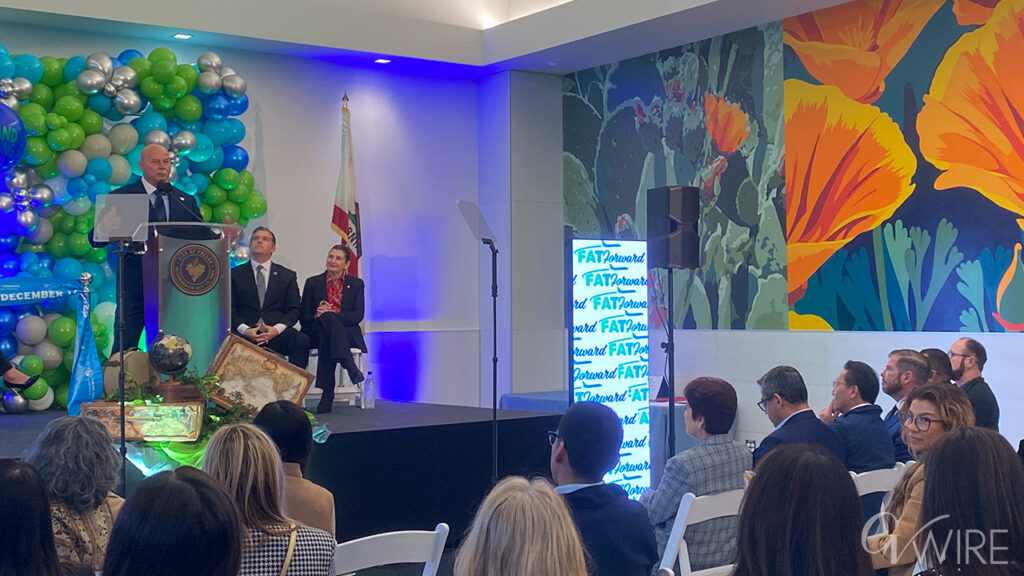Mayor Jerry Dyer (at podium) opens the new Fresno Yosemite INternational Airport