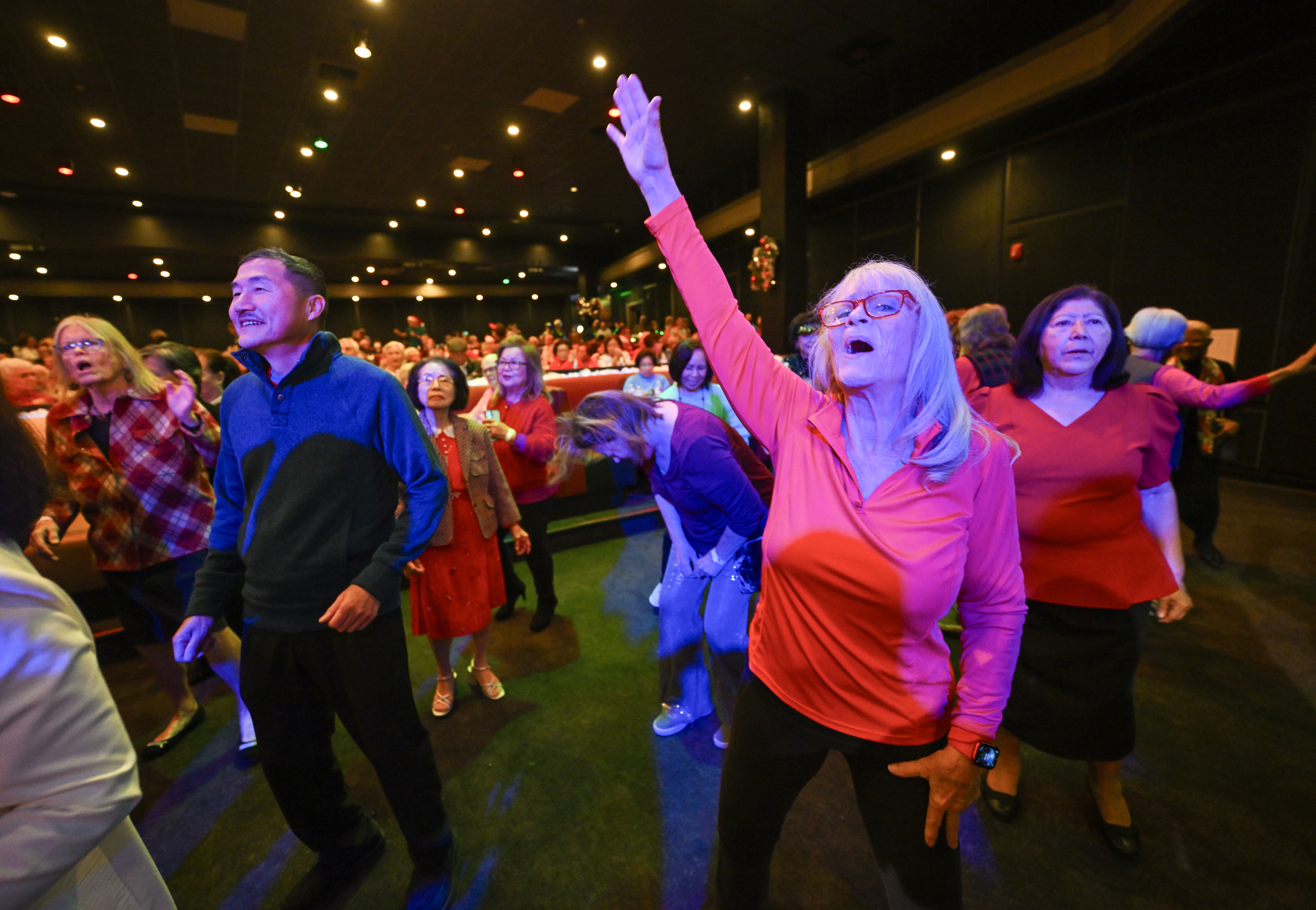 Lynne Shapiro dances during The Annual Brea Senior Center Christmas...