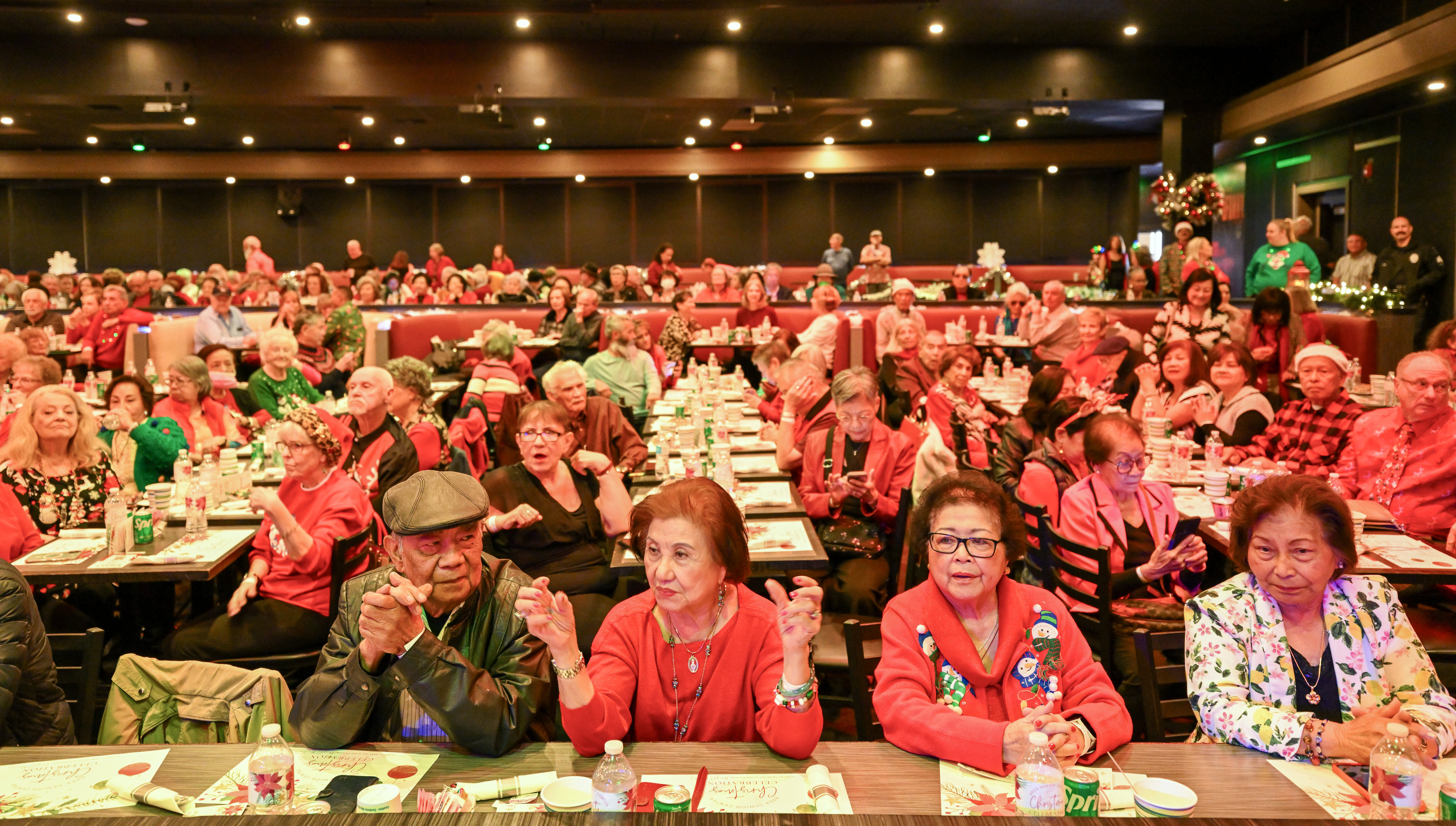 Seniors during The Annual Brea Senior Center Christmas Celebration in...
