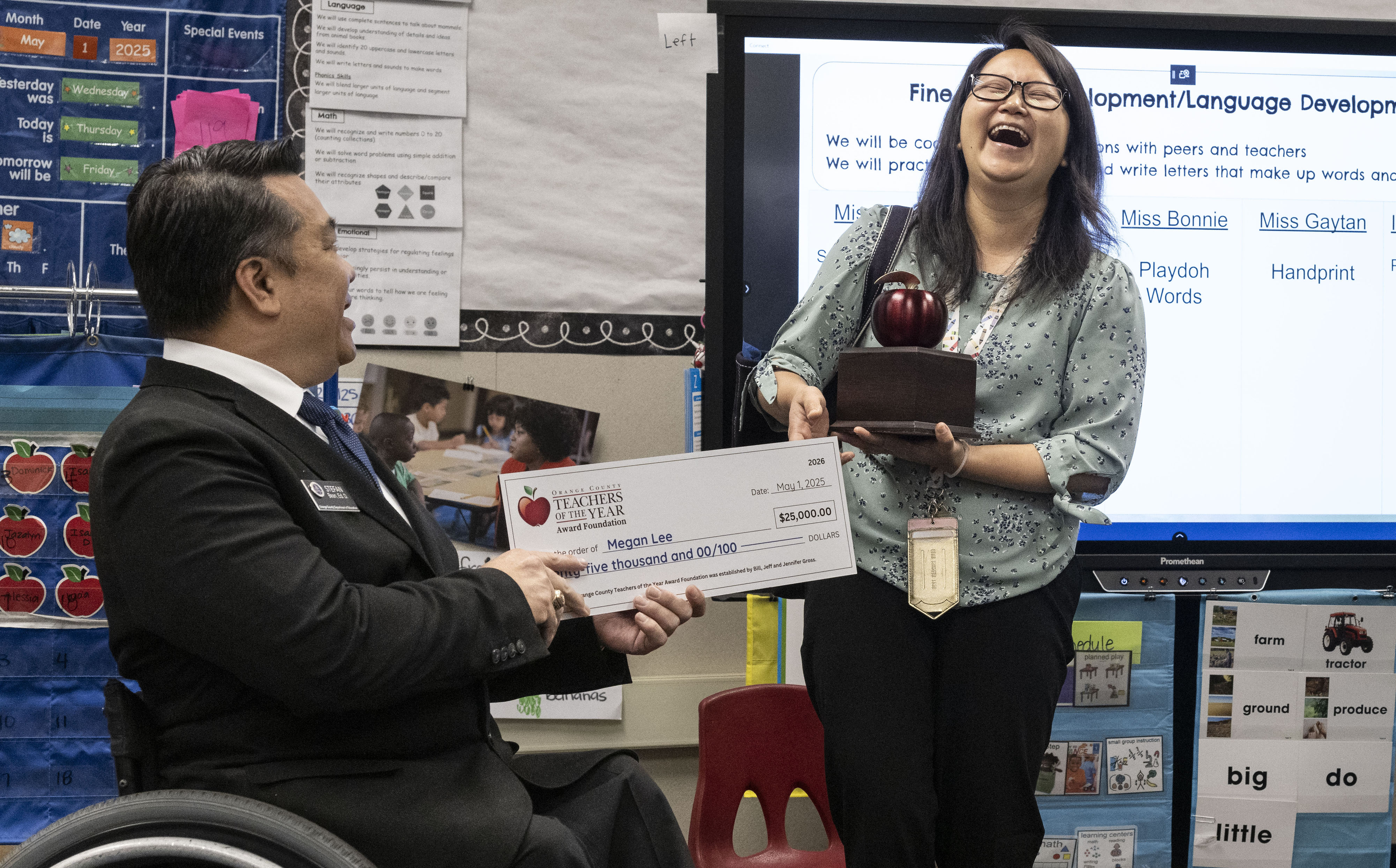 Megan Lee, a transitional kindergarten teacher at Loara Elementary in...