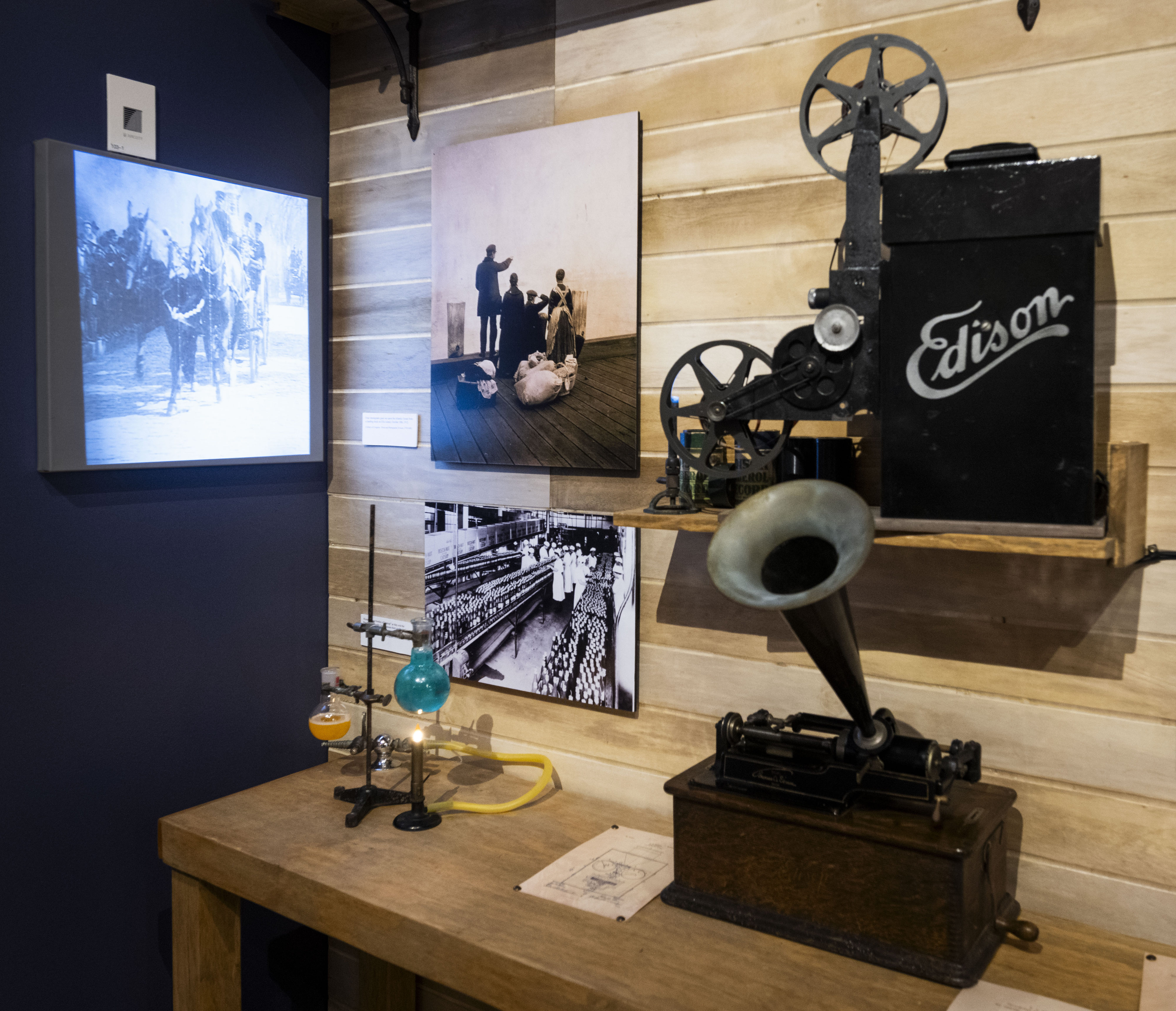 Items are on display related to Thomas Edison and the...