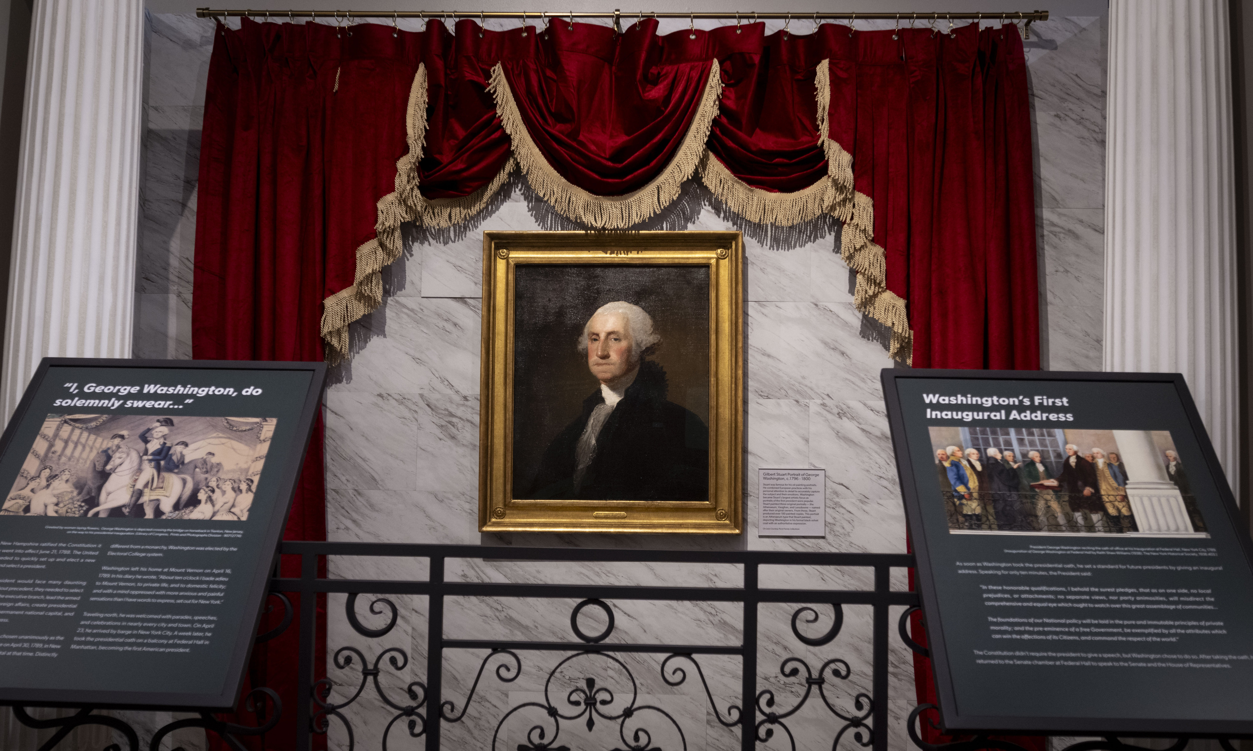 A portrait of George Washington is part of the exhibit...