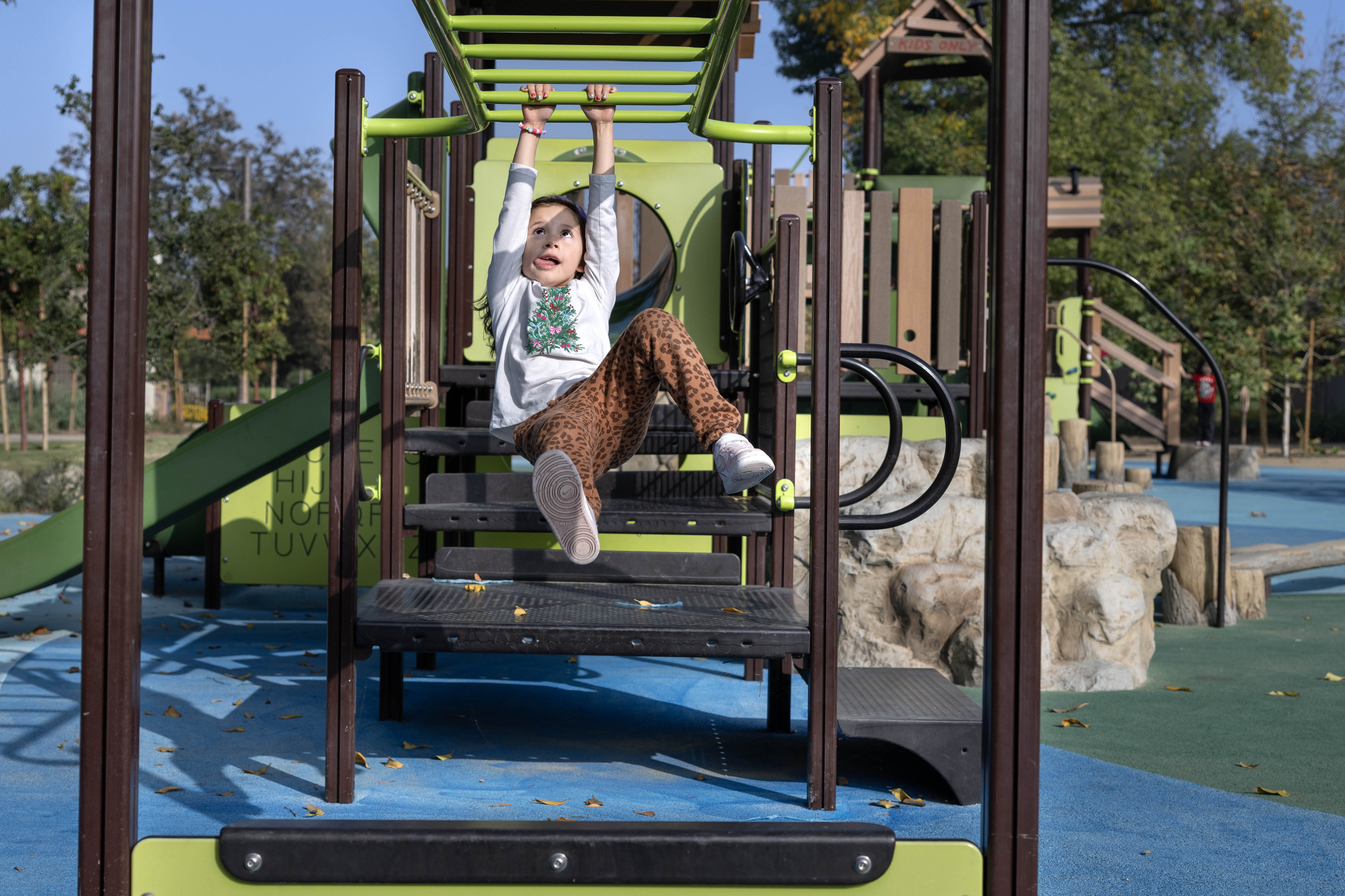 Five-year-old Margo Franco enjoys the newly updated section of Santiago...