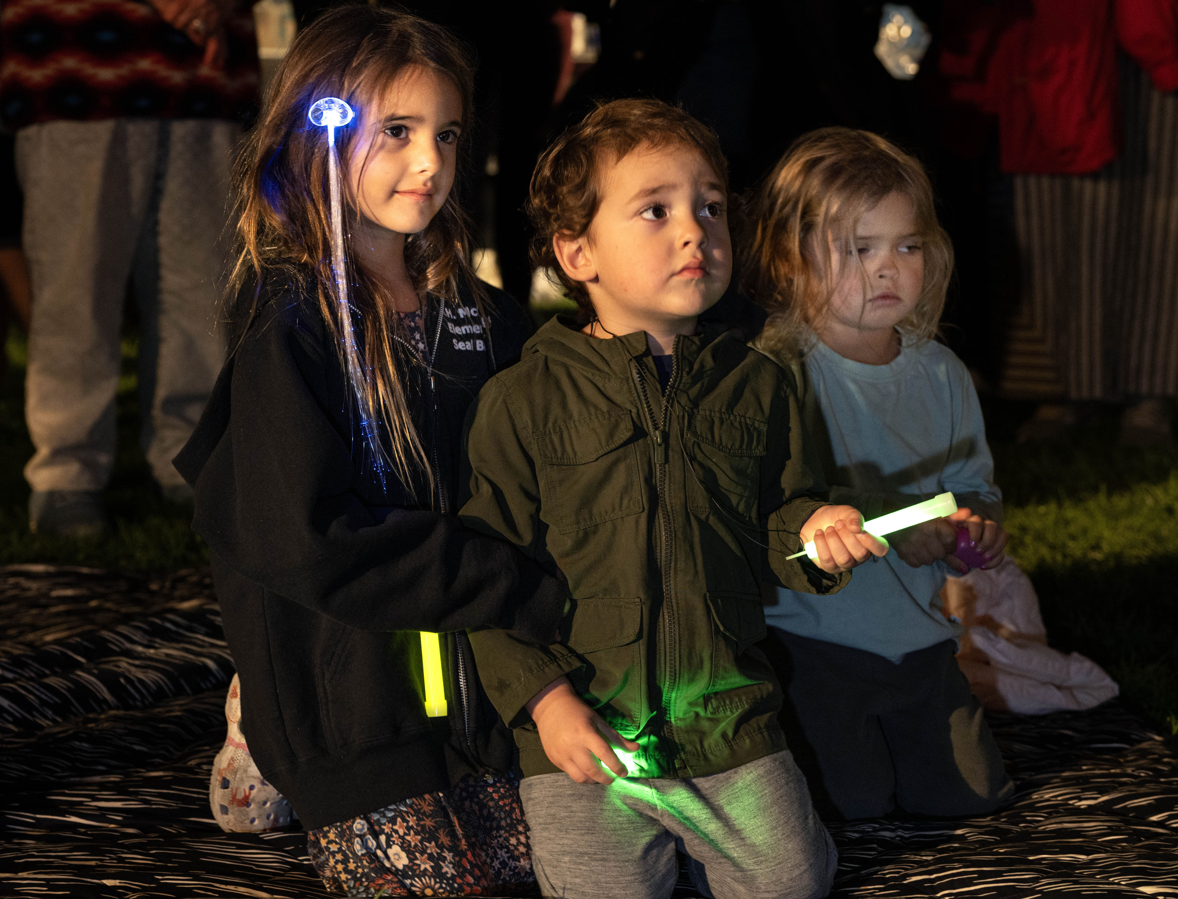 Zoey Miller, 6, left, her brother, Mason, 3, and Sonya...