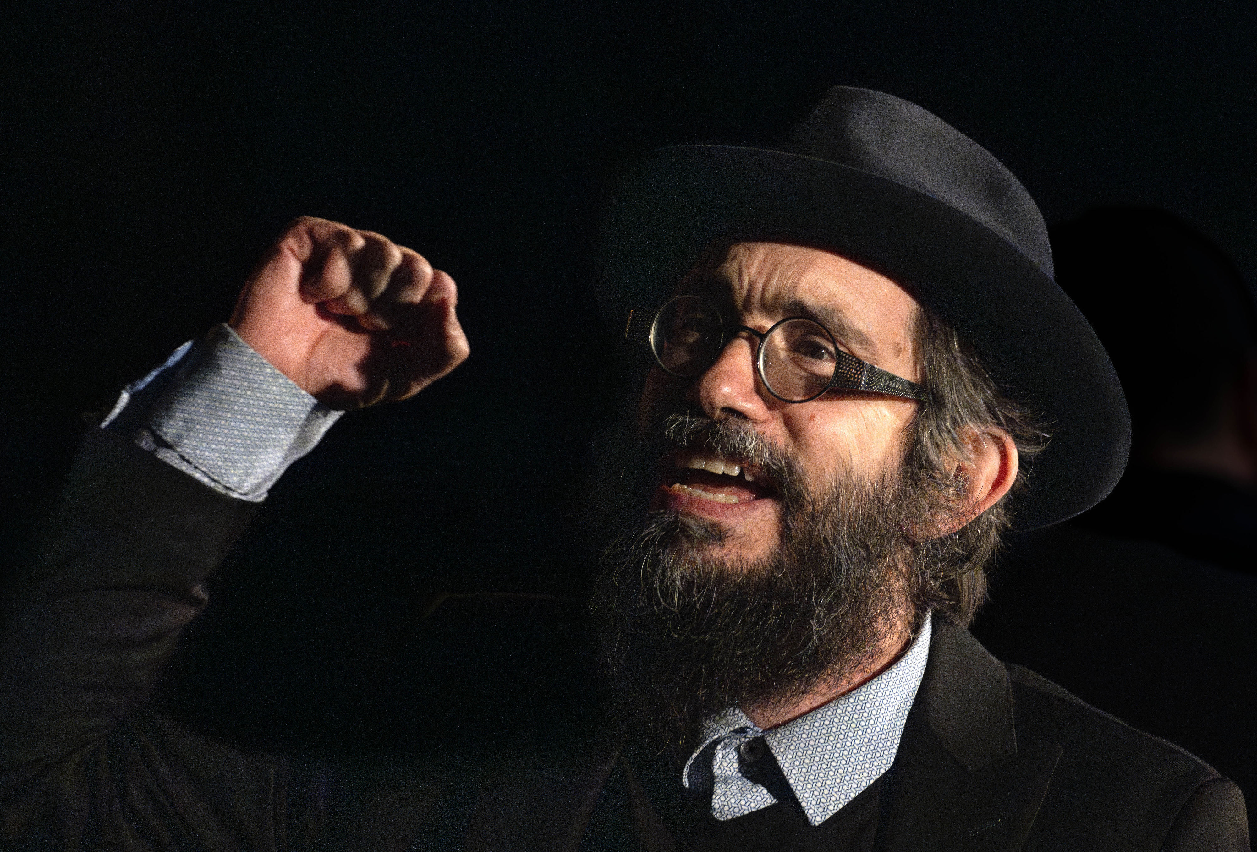 Rabbi Shmuel Marcus with Chabad, hosts the annual pre-Hanukkah Menorah...