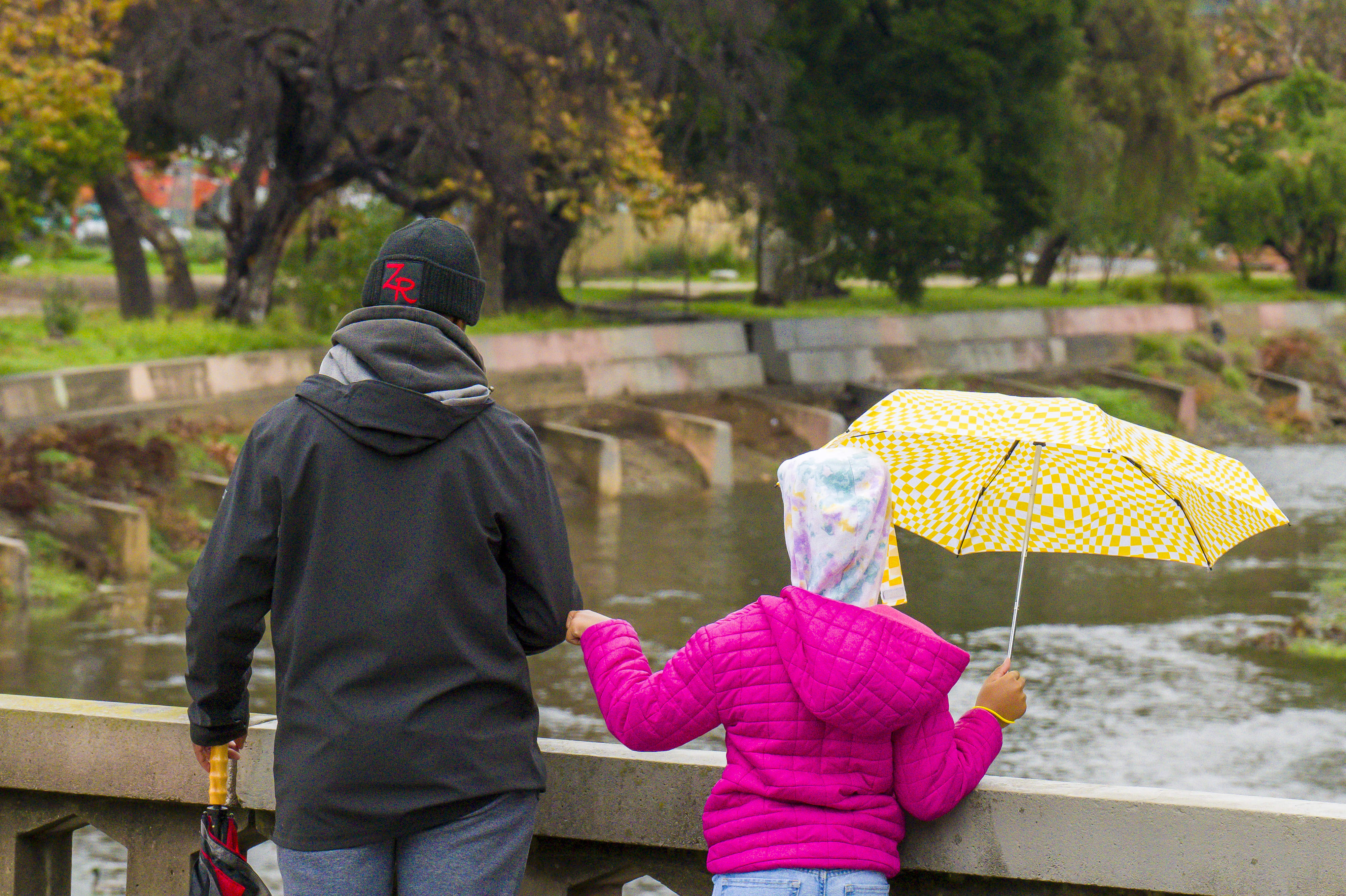 Antonio Sears and his daughter Anaya, 8, are out for...