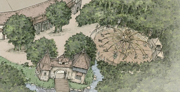 Concept art of the new Raven flying ride coming to Efteling in the Netherlands. (Courtesy of Efteling)