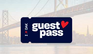 A visual of a guest pass over an image of San Francisco