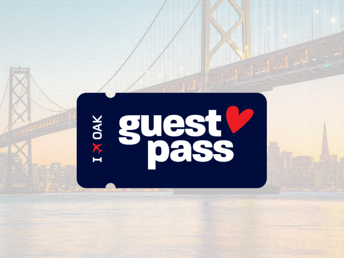 A visual of a guest pass over an image of San Francisco