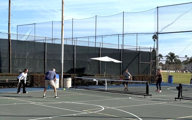 Locals playing pickleball at the Pacific Beach Recreation Center. (Sierra Knoch)