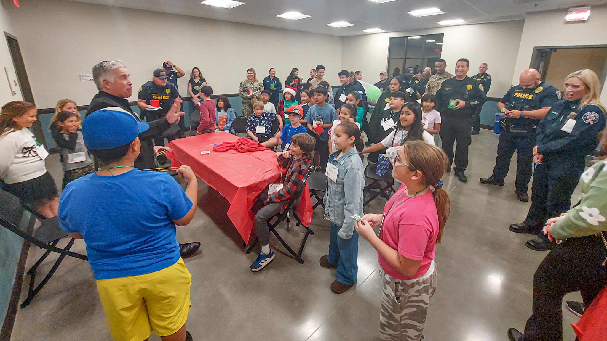 Joseph Garcia, “The Legendary Magic Joe,” entertained the students while...