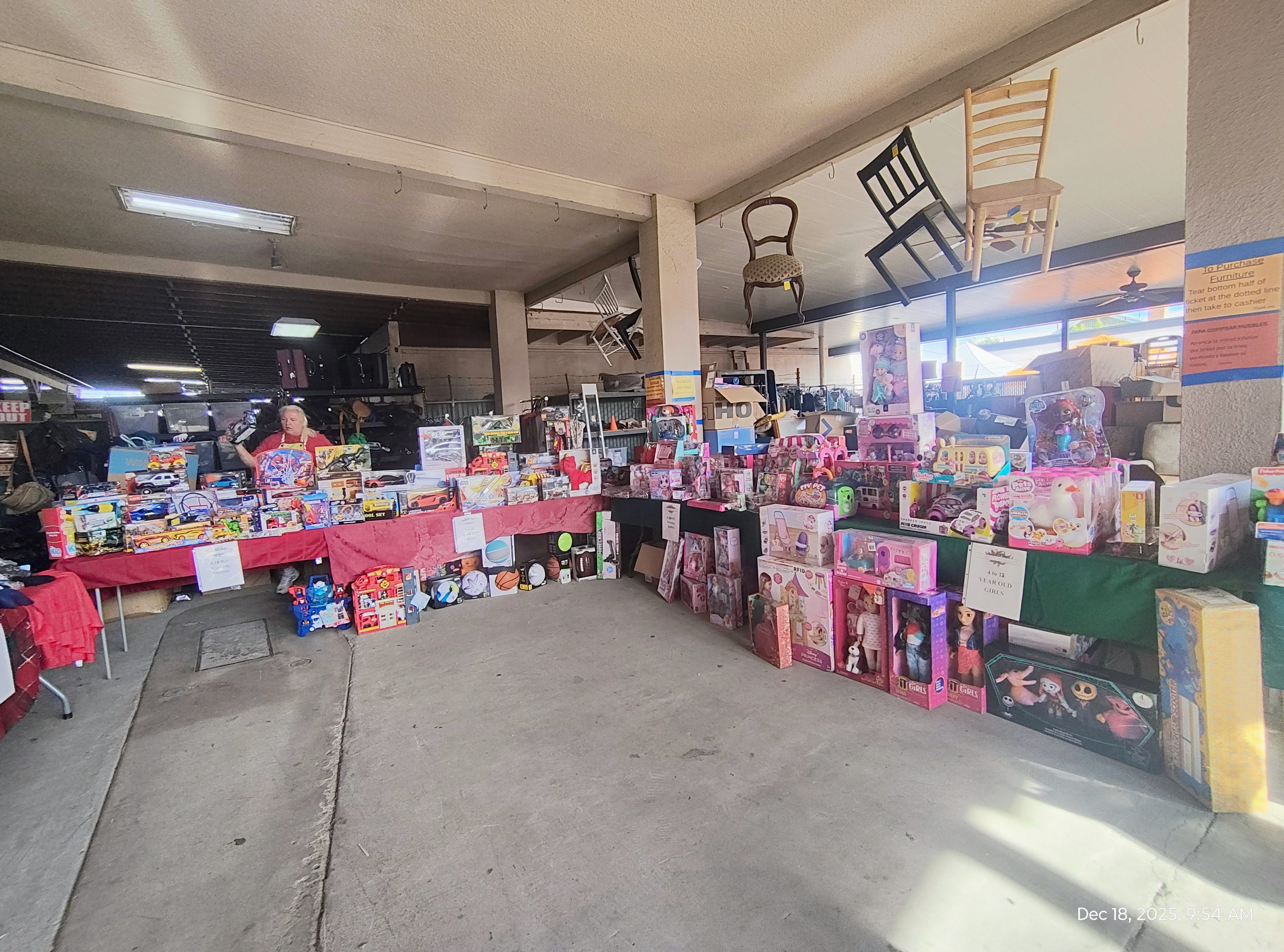 A view of all the toys. games and other gifts...
