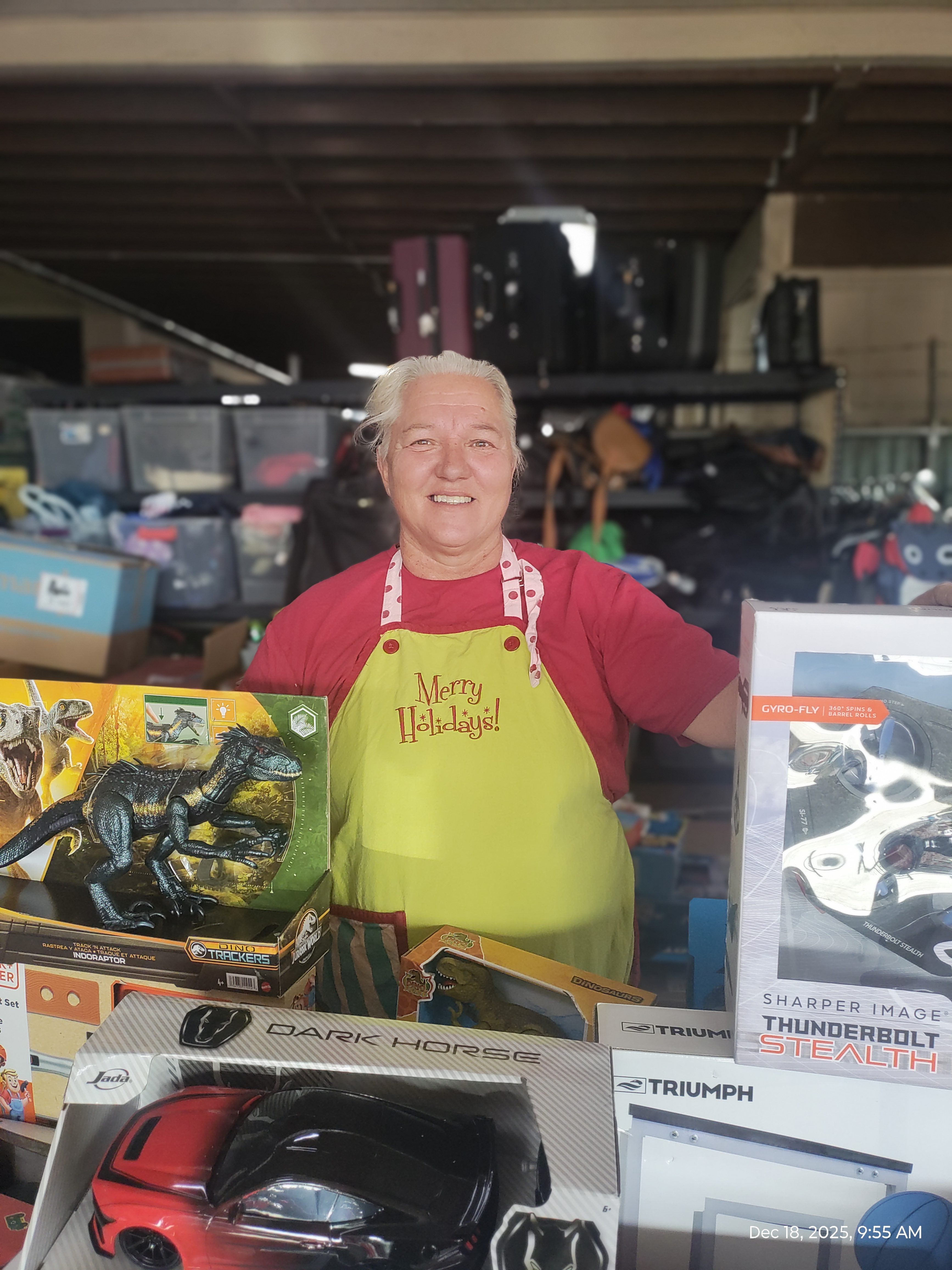 Tara Jorde showing off some of the toys available at...