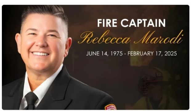 Capitana de bomberos Rebecca Marodi. (Imagen cortesía del Fondo Benéfico de Cal Fire San Diego)