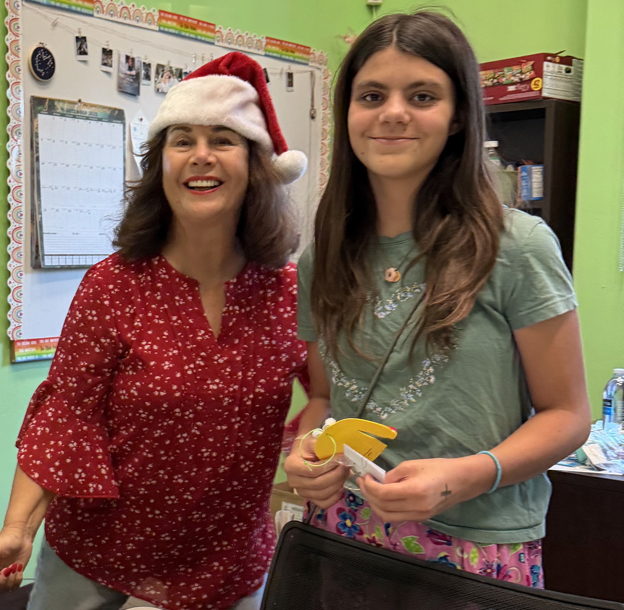 Andree Meltzer, president, and youth (Photos by Taylor Miller and...