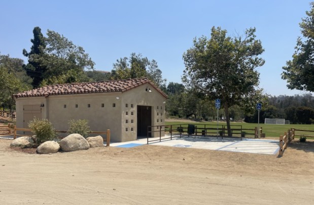 The newly opened restroom at Rancho Santa Fe Sports Field on Rambla de las Flores. (Courtesy RSF Association)