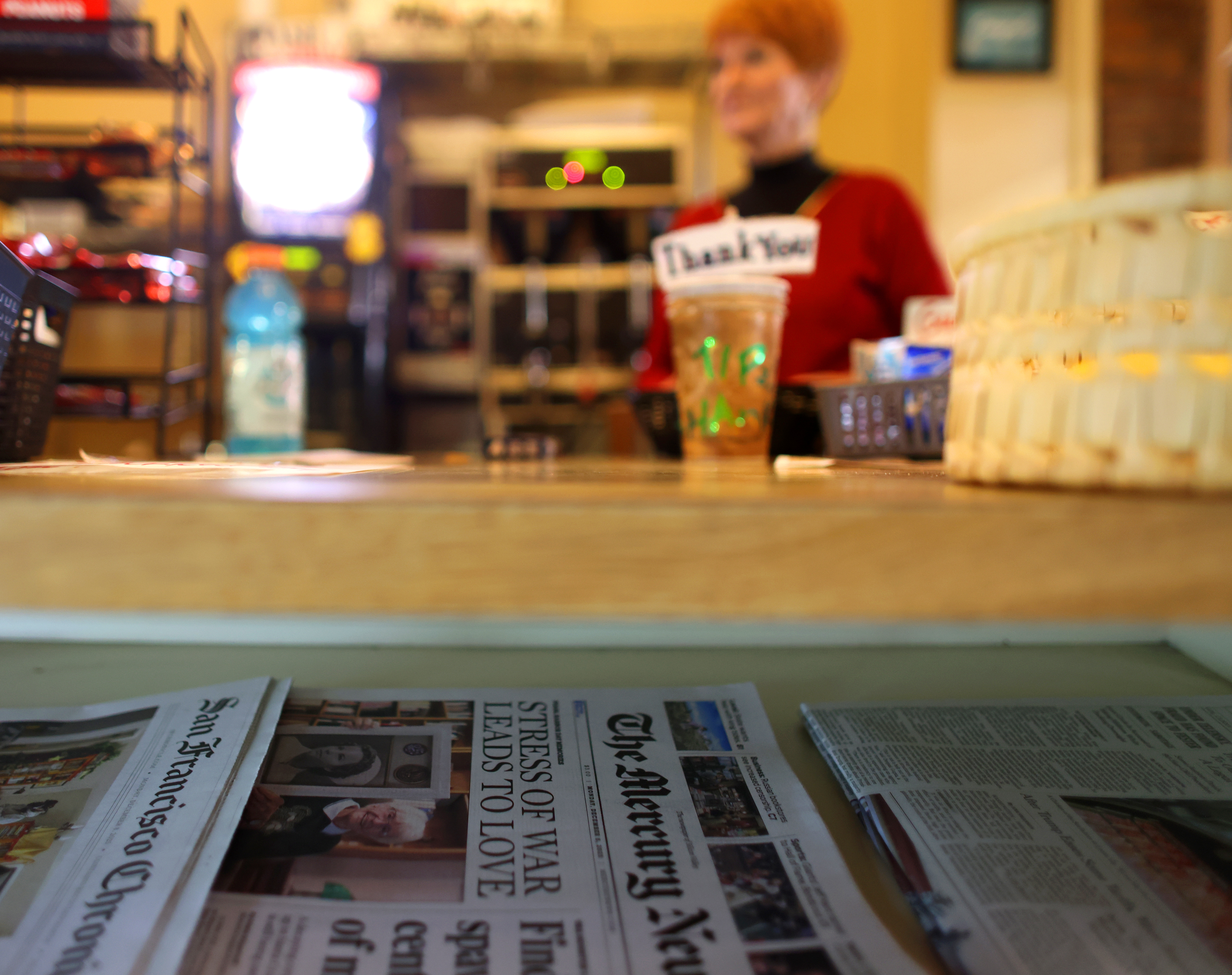 Newspapers for sale at McCarthy’s Newsstand in the Diridon Station...
