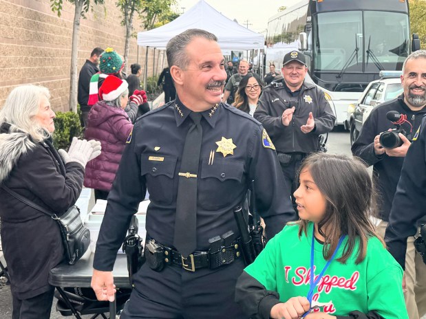 San Jose Police Chief Paul Joseph joins student shoppers and their law enforcement companions at the Target store on Coleman Avenue in San Jose during Shop With a Cop Silicon Valley Foundation's Heroes and Helpers shopping spree on Wednesday, Dec. 10, 2025. (Sal Pizarro/Bay Area News Group)