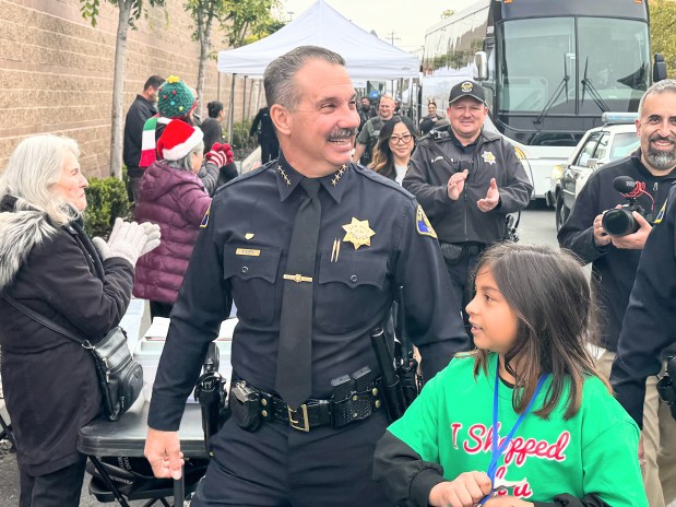 San Jose Police Chief Paul Joseph joins student shoppers and their law enforcement companions at the Target store on Coleman Avenue in San Jose during Shop With a Cop Silicon Valley Foundation's Heroes and Helpers shopping spree on Wednesday, Dec. 10, 2025. (Sal Pizarro/Bay Area News Group)