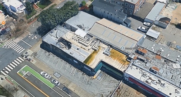 Empty retail and commercial building at 98 East San Salvador Street in downtown San Jose, bird's eye view, seen in 2025.(Google Maps)