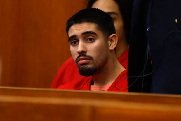 Christian Joel Duran, 20, of San Jose, appears in court to answer for a charge of being an accessory in a Nov. 28, 2025 shooting at Westfield Valley Fair mall at the Santa Clara County Hall of Justice in San Jose, Calif., on Thursday, Dec. 4, 2025. The shooting injured three people, allegedly at the hands of a 17-year-old boy who has been charged with attempted murder. (Nhat V. Meyer/Bay Area News Group)