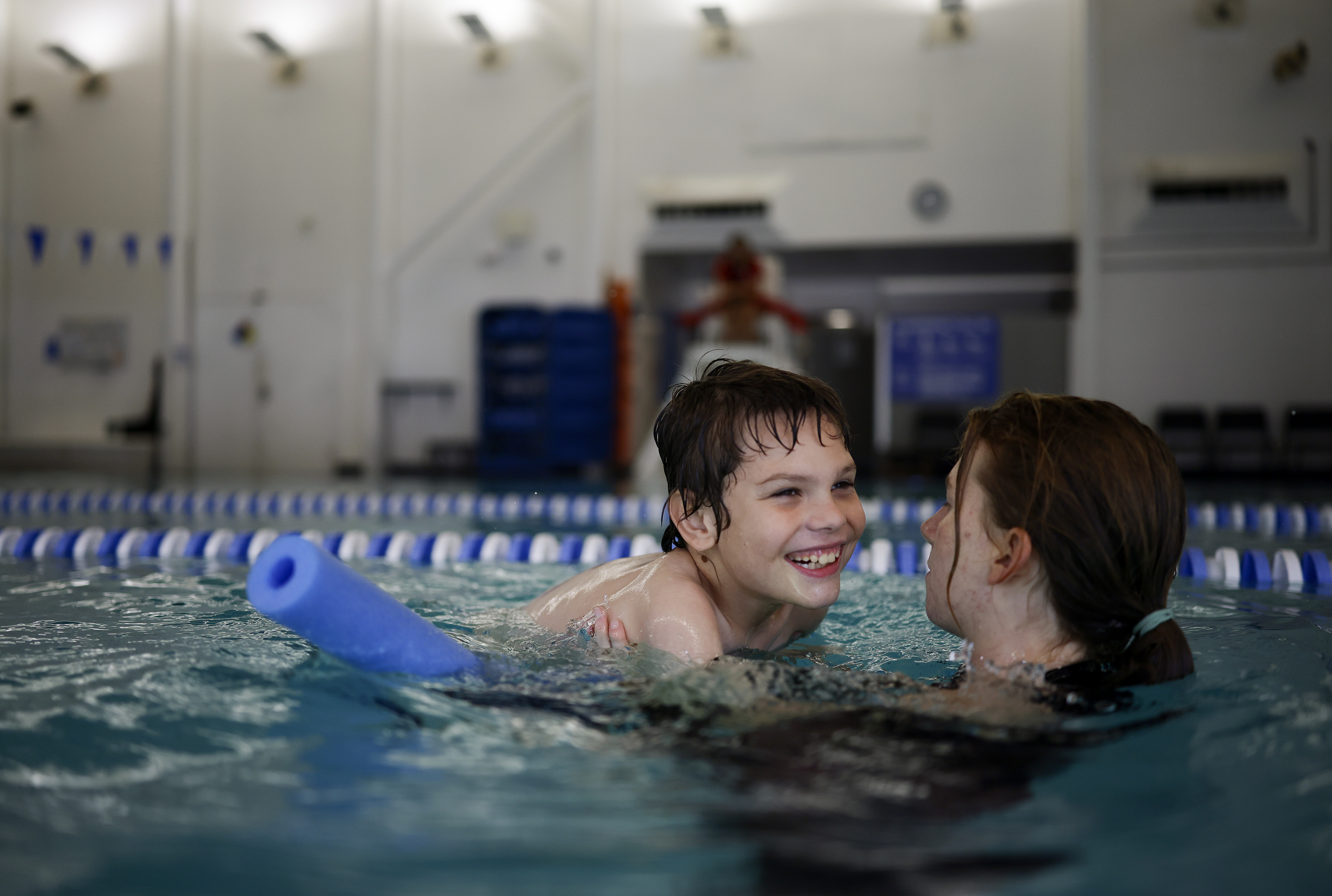 Lucas Foreman, 9, from San Jose, is taught by Natalie...