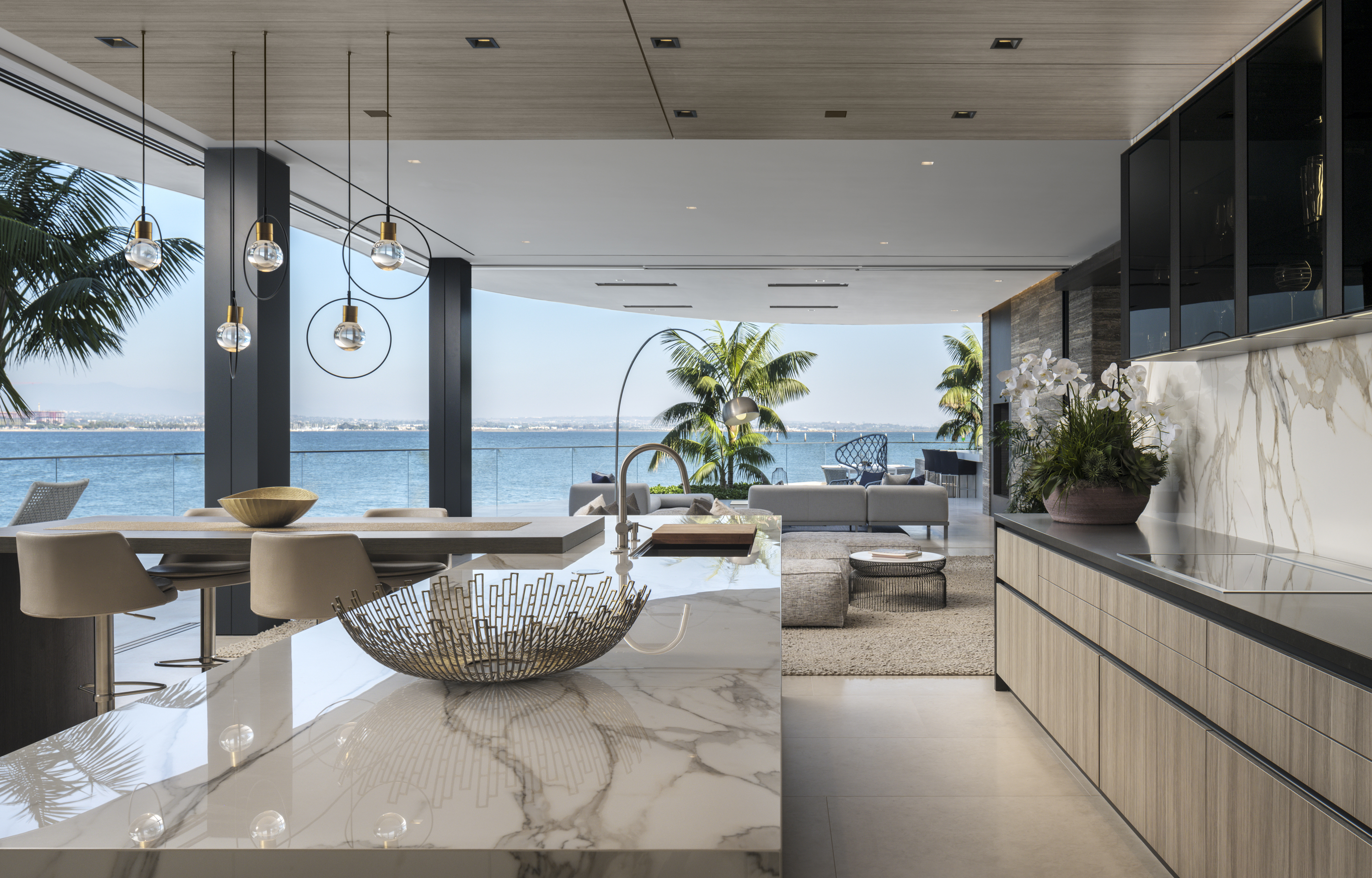 The inside of 3 The Point in Coronado with views...