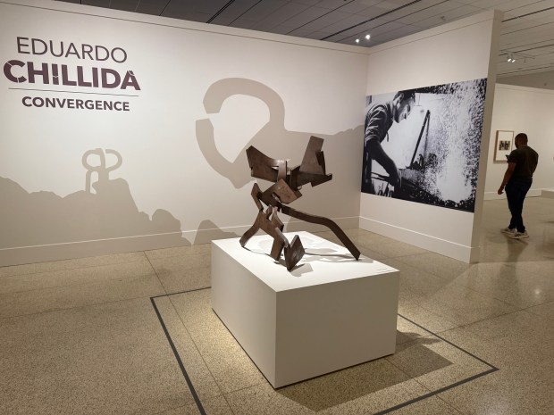 The "Eduardo Chillida: Convergence" exhibit at San Diego Museum of Art is on display through Feb. 8, 2026. (Michael James Rocha / The San Diego Union-Tribune)