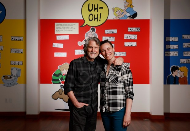 Comic-Con Museum in Balboa Park unveiled a new exhibit "Growing up Luann: 40 Years of Comics," featuring the comic strip by cartoonist Greg Evans based on his daughter Karen, shown here on Monday, June 30, 2025. (K.C. Alfred / The San Diego Union-Tribune)