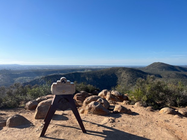 The top of Kwaay Paay Peak has an informational placard to go along with the 360-degree view.