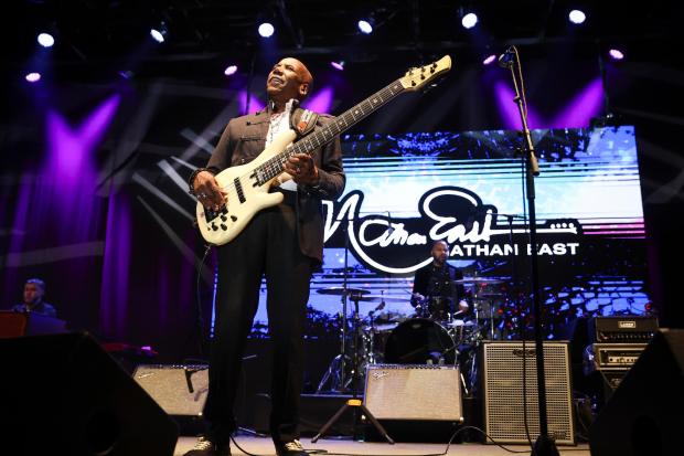 Nathan East performs during the San Diego Music Awards at Humphrey's by the Bay on Tuesday, April 29, 2025 in San Diego, CA. (Meg McLaughlin / The San Diego Union-Tribune)